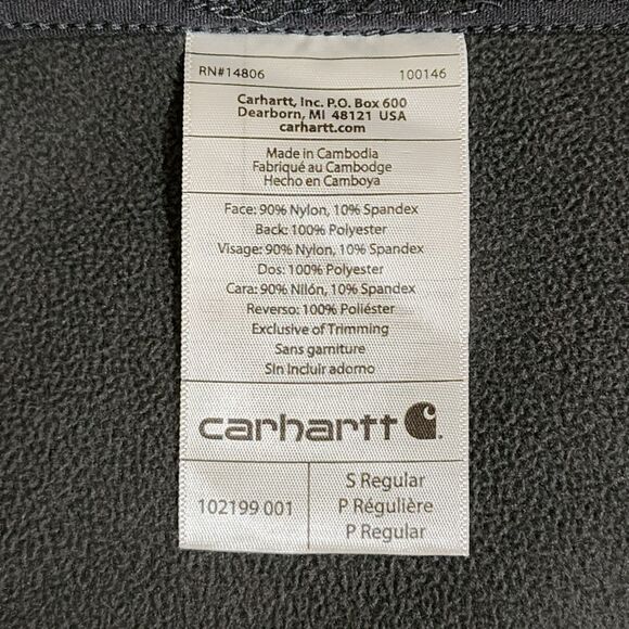 Carhartt Mens Rain Defender Heavyweight Softshell Jacket Black #102199 Size S - Picture 7 of 12
